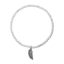  Sterling Silver Angel Wing Charm Bracelet