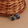 London Blue Topaz With Iolite Stone Gold Plated Earring
