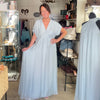 Silk & Viscose Maxi Dress - Silver Grey/Blue