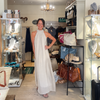 Silk & Viscose Halter Neck Dress - STONE