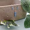 Sterling Silver triple circles blue opal earrings