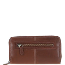  Leather Zipped Purse - Chestnut