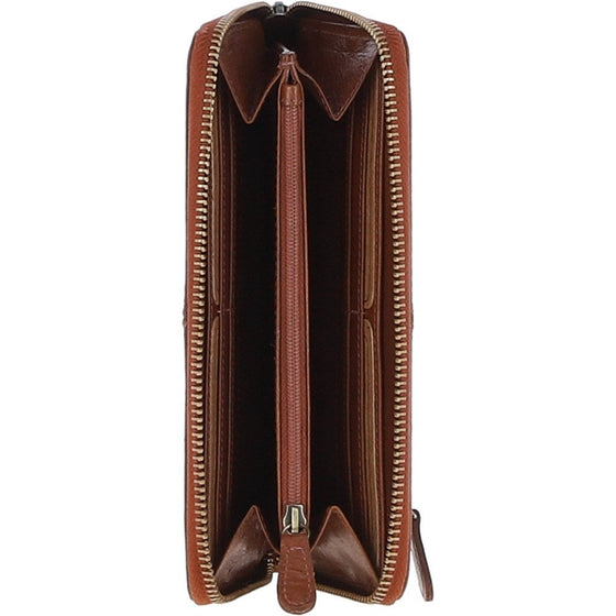 Leather Zipped Purse - Honey