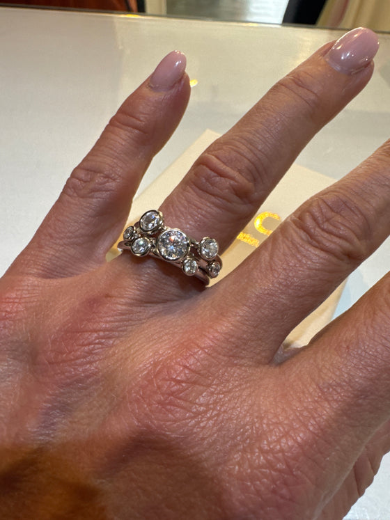 Sterling Silver & CZ Boodle Style Stacking Ring