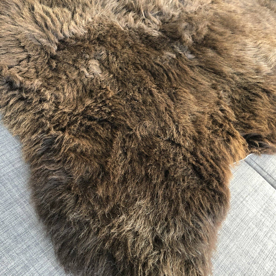Natural British Brown Sheepskin Rug Hygge Nordic Decor