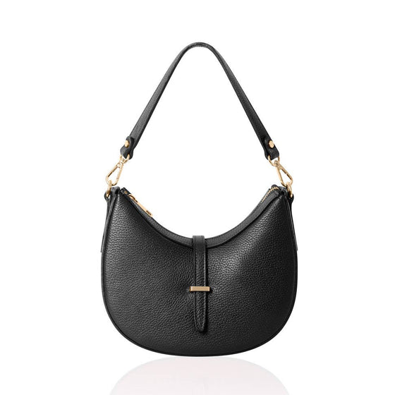 Italian Genuine Leather Crescent Shoulder Bag-Two Straps