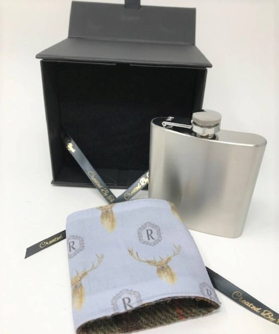 6oz Harris Tweed Hip Flask - MacLeod Tartan