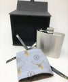 6oz Harris Tweed Hip Flask - Blue Herringbone - HT05