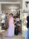 Silk & Viscose Halter Neck Dress - FRENCH PINK