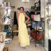 Silk & Viscose Halter Neck Dress - Pale Yellow