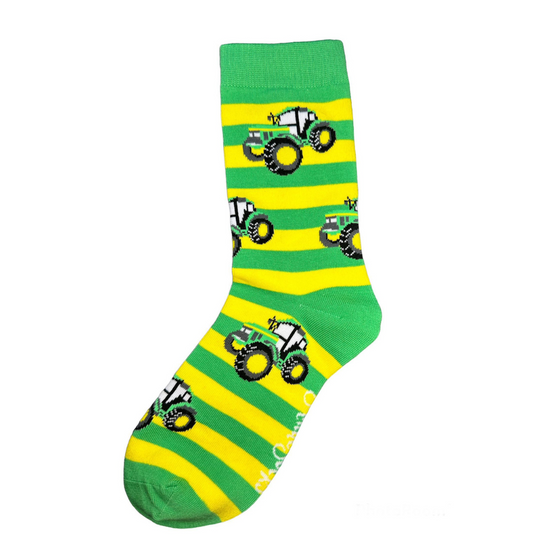 Green Tractor Socks  - Junior Kids