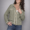 The Contrast Trim Cotton Mix Cardigan - SAGE