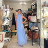 Silk & Viscose Halter Neck Dress - PALE CORNFLOWER