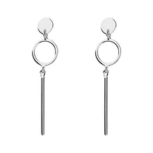  Sterling Silver Plain disc,circle,bar drop Earrings