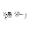 Sterling Silver Earrings Flat Double Star Stud