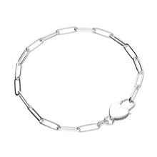  Sterling Silver Bracelet Large Heart Padlock Clasp chain