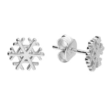  Sterling Silver Earrings Snowflake Stud