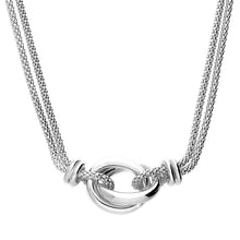  Sterling Silver Entwined Knotted Rings on a Double Chain