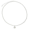 Sterling Silver Necklace Tiny shell pearl linked beads with a shell pearl charm