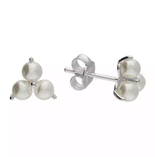  Trio of Shell Pearl & Silver Stud Earrings