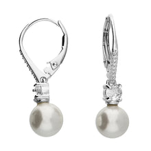  Sterling Silver Shell Pearl Drop Earrings