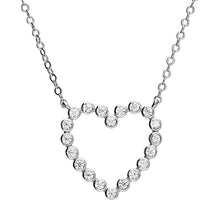  Sterling Silver CZ Heart Necklace