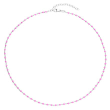  Barbie Pink Sterling Silver Italian pink enamel bead Necklace