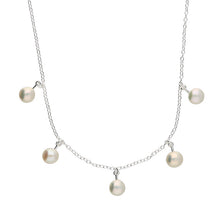  Freshwater Pearl 5 & Silver Necklace