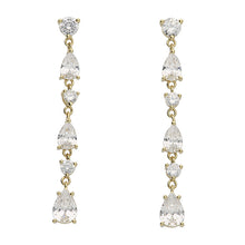  18ct Gold Plated Silver CZ Drop Earrings