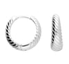 Sterling Silver Earrings 12mm ribbed huggie