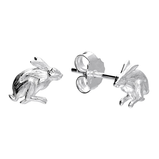 Sterling Silver Hare Stud Earrings