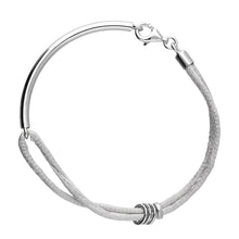  Sterling Silver & Ribbon Bracelet