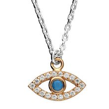  Sterling Silver Evil Eye Pendant & Chain