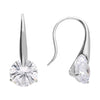 Sterling Silver Modern Cubic Zirconia Drop Hook Earrings