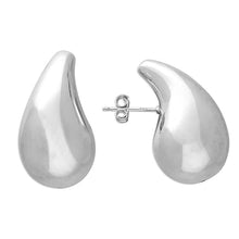  Sterling Silver large Pear Drop Stud Earrings