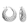 Sterling Silver Basket Weave Hoop Earrings