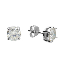  Sterling Silver Moissanite Solitaire Earrings