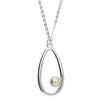Sterling Silver Teardrop Pearl Necklace