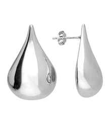  Sterling Silver Large Pear Drop Stud