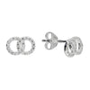 Sterling Silver Cubic Zirconia Circles Stud Earrings