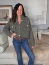 Alpaca Blend Short Cardigan - Khaki
