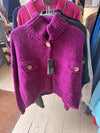 Alpaca Blend Short Cardigan - Cerise