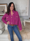Alpaca Blend Short Cardigan - Cerise