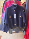 Alpaca Blend Short Cardigan - NAVY
