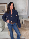 Alpaca Blend Short Cardigan - NAVY