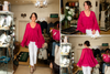 Silk & Viscose Ruffle Blouse- Cerise