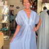 Silk & Viscose Maxi Dress - Pale Cornflower