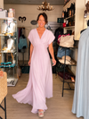 Silk & Viscose Maxi Dress - FRENCH PINK