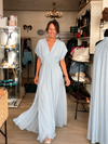 Silk & Viscose Maxi Dress - Silver Grey/Blue