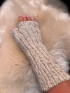 Wrist Warmers - Oria 65% Wool / 35% Alpaca Hand Warmers - BEIGE